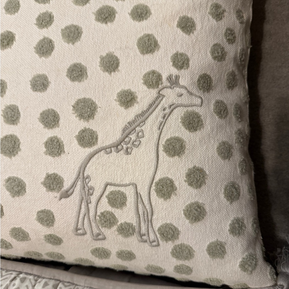 Restoration Hardware Gray White Giraffe Accent Pillow ONE PILLOW - Picture 2 of 3